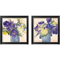 Framed 'Floral Beauties 2 Piece Framed Art Print Set' border=