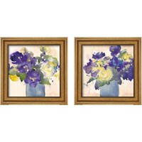 Framed 'Floral Beauties 2 Piece Framed Art Print Set' border=