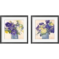 Framed 'Floral Beauties 2 Piece Framed Art Print Set' border=