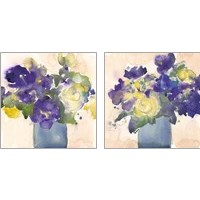Framed 'Floral Beauties 2 Piece Art Print Set' border=