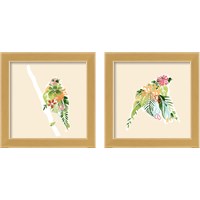 Framed 'Foliage & Feathers 2 Piece Framed Art Print Set' border=