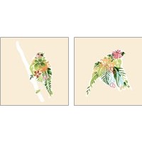 Framed 'Foliage & Feathers 2 Piece Art Print Set' border=