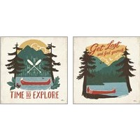 Framed Vintage Lake 2 Piece Art Print Set