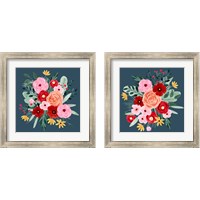 Framed Sweet Hearts Bouquet 2 Piece Framed Art Print Set