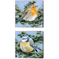 Framed 'Painterly Bird 2 Piece Canvas Print Set' border=