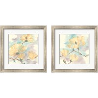Framed 'Magnolias in White 2 Piece Framed Art Print Set' border=
