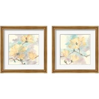 Framed Magnolias in White 2 Piece Framed Art Print Set
