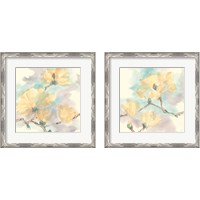 Framed 'Magnolias in White 2 Piece Framed Art Print Set' border=