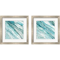 Framed 'Silver Springs Blue Green 2 Piece Framed Art Print Set' border=