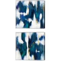 Framed 'Blue Texture 2 Piece Canvas Print Set' border=