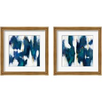 Framed 'Blue Texture 2 Piece Framed Art Print Set' border=