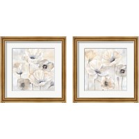 Framed 'Gray Poppy Garden 2 Piece Framed Art Print Set' border=