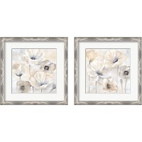 Framed 'Gray Poppy Garden 2 Piece Framed Art Print Set' border=