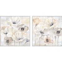 Framed Gray Poppy Garden 2 Piece Art Print Set