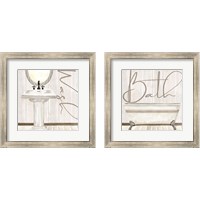 Framed 'Rustic Bathroom 2 Piece Framed Art Print Set' border=