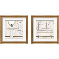 Framed 'Rustic Bathroom 2 Piece Framed Art Print Set' border=