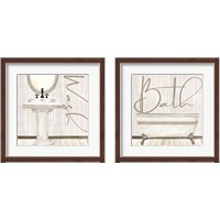 Framed 'Rustic Bathroom 2 Piece Framed Art Print Set' border=