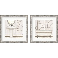 Framed 'Rustic Bathroom 2 Piece Framed Art Print Set' border=