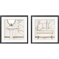 Framed 'Rustic Bathroom 2 Piece Framed Art Print Set' border=