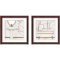 Framed 'Rustic Bathroom 2 Piece Framed Art Print Set' border=