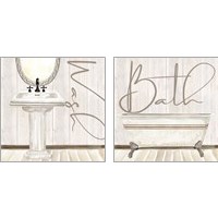Framed 'Rustic Bathroom 2 Piece Art Print Set' border=