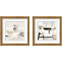 Framed 'Farmhouse Bathroom 2 Piece Framed Art Print Set' border=