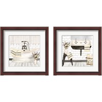Framed 'Farmhouse Bathroom 2 Piece Framed Art Print Set' border=