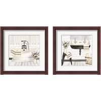 Framed Farmhouse Bathroom 2 Piece Framed Art Print Set