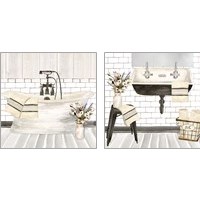 Framed 'Farmhouse Bathroom 2 Piece Art Print Set' border=