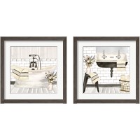 Framed 'Farmhouse Bathroom 2 Piece Framed Art Print Set' border=