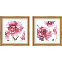 Framed 'Crimson Blossoms 2 Piece Framed Art Print Set' border=