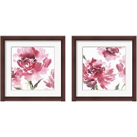 Framed 'Crimson Blossoms 2 Piece Framed Art Print Set' border=
