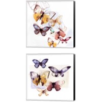 Framed 'Butterfly Fly Away 2 Piece Canvas Print Set' border=