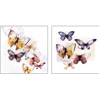 Framed 'Butterfly Fly Away 2 Piece Art Print Set' border=
