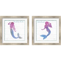 Framed 'Mermaid Friends 2 Piece Framed Art Print Set' border=