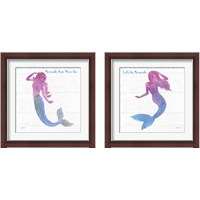 Framed 'Mermaid Friends 2 Piece Framed Art Print Set' border=