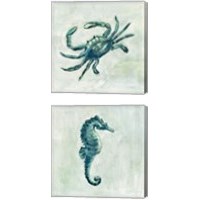 Framed 'Indigo Sea Life 2 Piece Canvas Print Set' border=