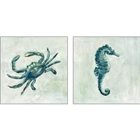 Framed Indigo Sea Life 2 Piece Art Print Set