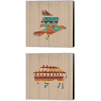 Framed 'Southwestern Vibes on Walnut 2 Piece Canvas Print Set' border=