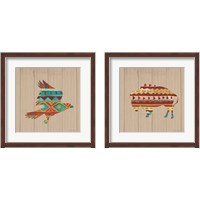 Framed 'Southwestern Vibes on Walnut 2 Piece Framed Art Print Set' border=