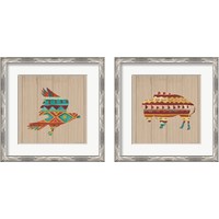 Framed 'Southwestern Vibes on Walnut 2 Piece Framed Art Print Set' border=