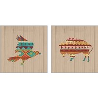 Framed 'Southwestern Vibes on Walnut 2 Piece Art Print Set' border=