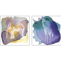 Framed 'Color Spot Safari Animals 2 Piece Art Print Set' border=