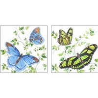 Framed 'Summertime Butterflies 2 Piece Art Print Set' border=