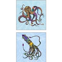 Framed 'Electric Octopus 2 Piece Art Print Set' border=