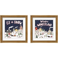 Framed Christmas Village 2 Piece Framed Art Print Set