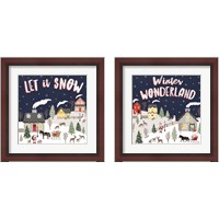 Framed 'Christmas Village 2 Piece Framed Art Print Set' border=