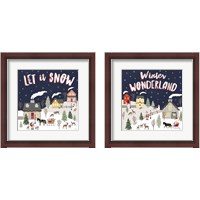 Framed 'Christmas Village 2 Piece Framed Art Print Set' border=