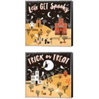 Framed 'Spooky Village 2 Piece Canvas Print Set' border=