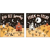 Framed Spooky Village 2 Piece Art Print Set